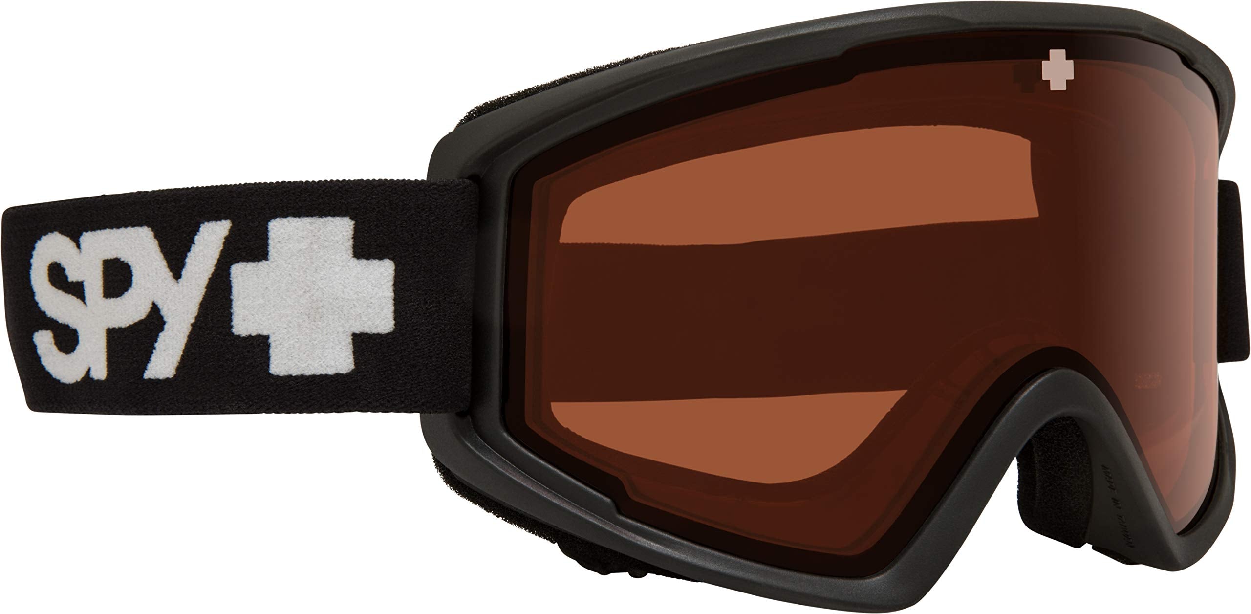 Spy Crusher front view matte black showing frame and strap for comfortable fit