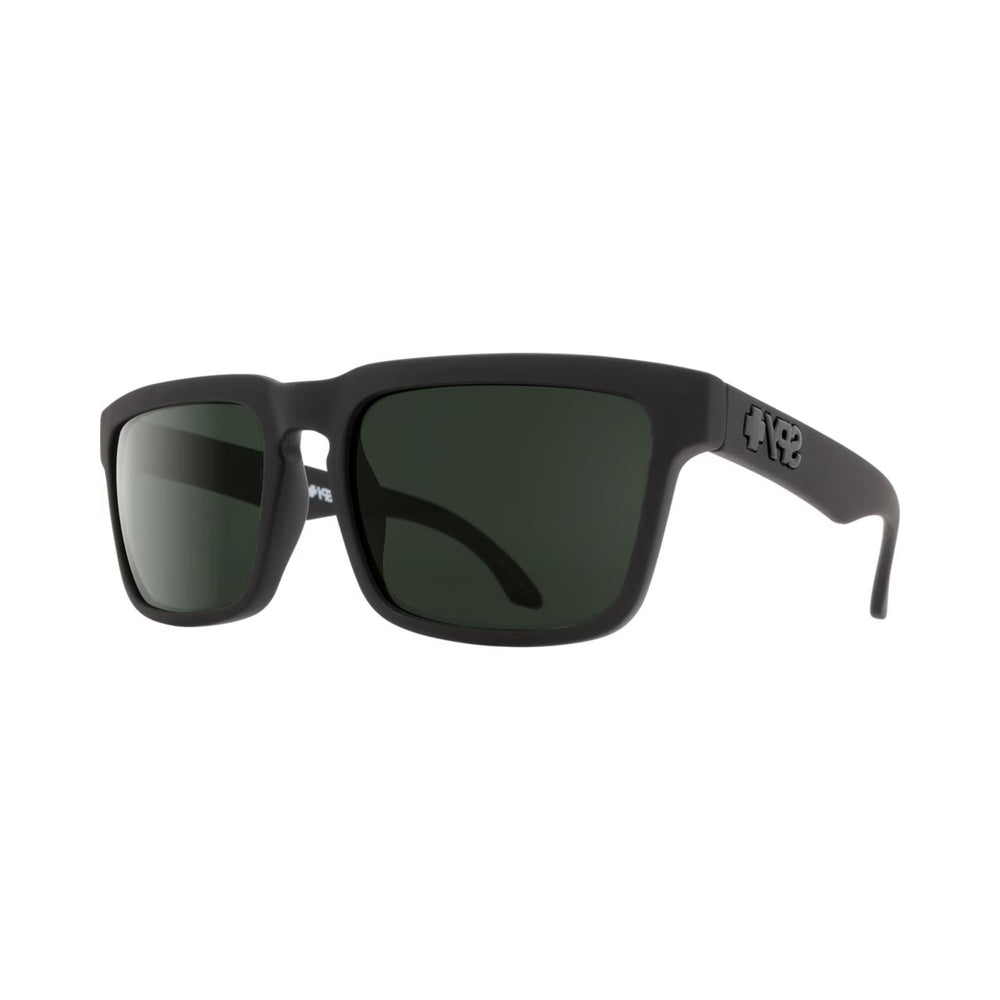Spy Helm front view soft matte black frame showing modern square profile and reliable style