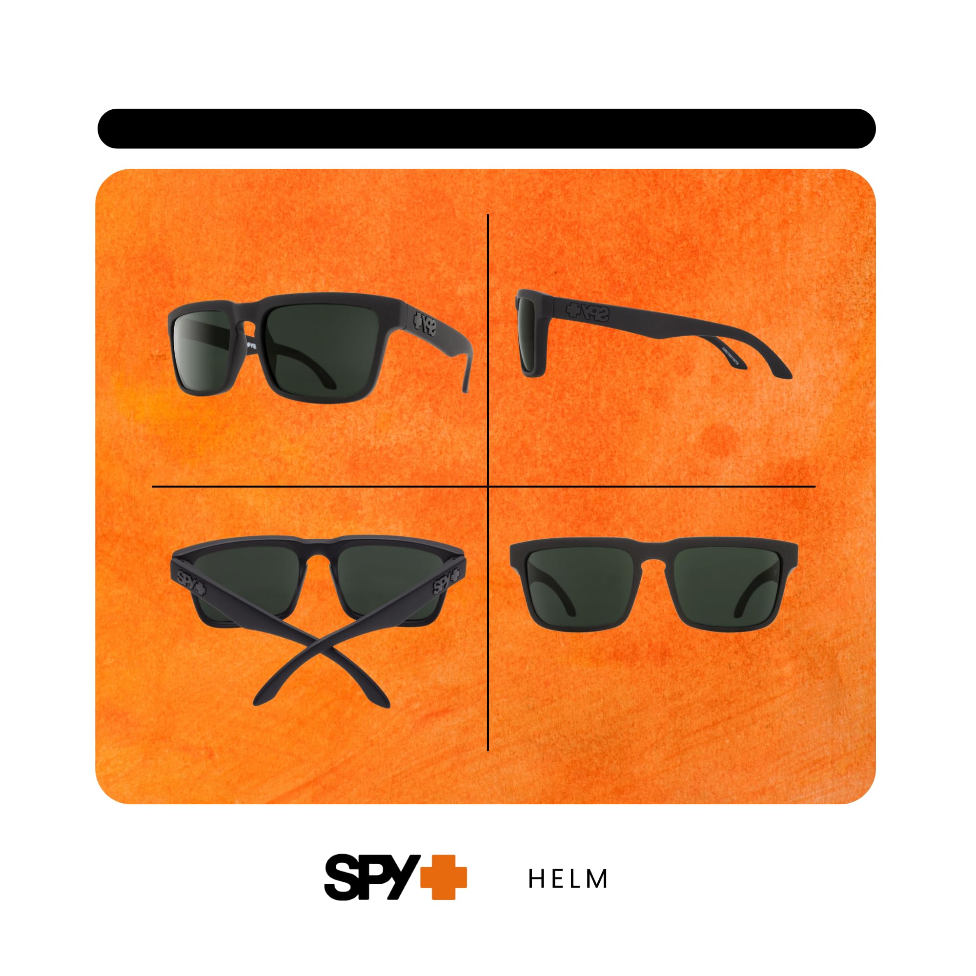 Spy Helm Happy Gray Green lenses reflecting outdoor scene to reduce glare and enhance contrast
