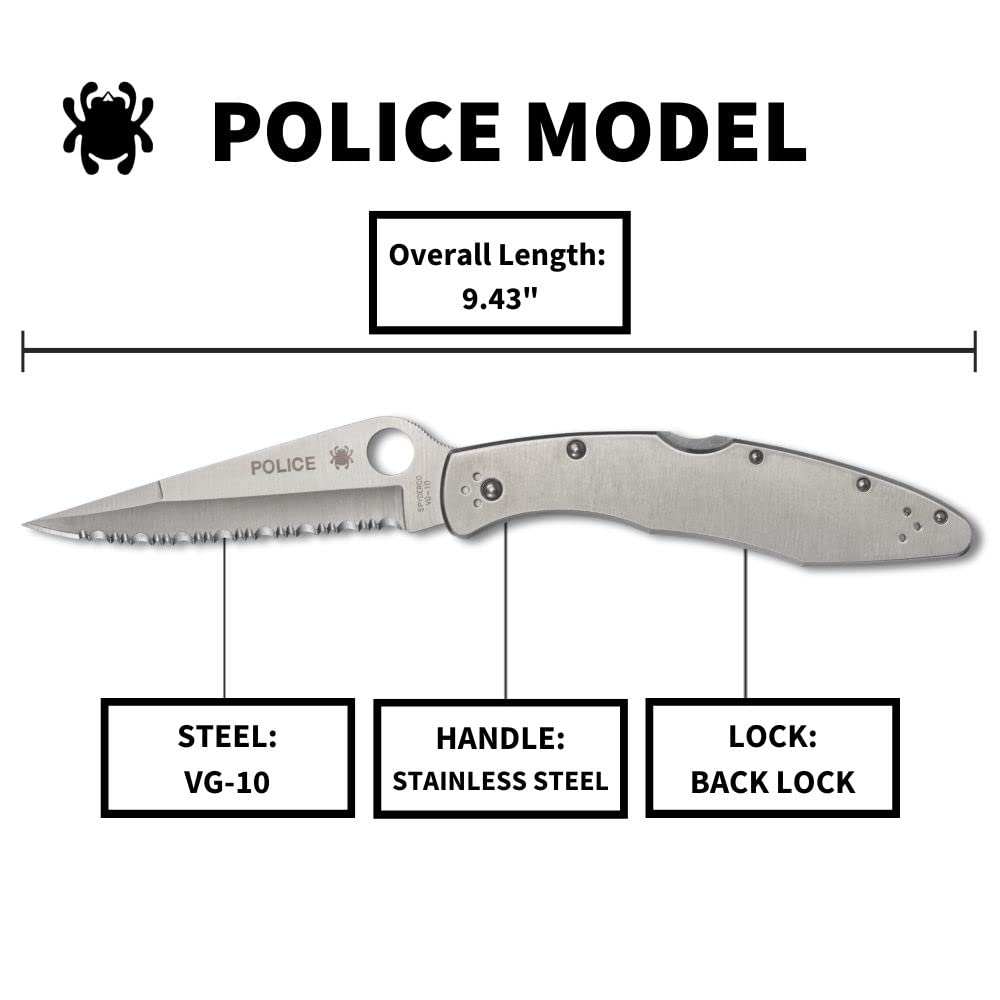 Spyderco Police held in hand for scale, compact balanced carry comfort