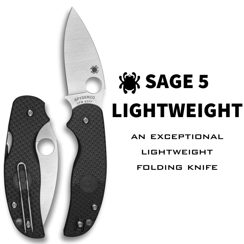 Spyderco Sage 5 close-up of CPM S30V blade edge for lasting sharpness benefit