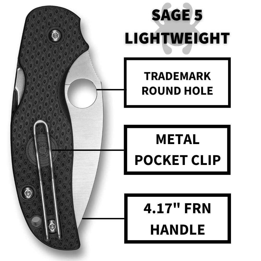 Spyderco Sage 5 held in hand demonstrating compact size and control benefit