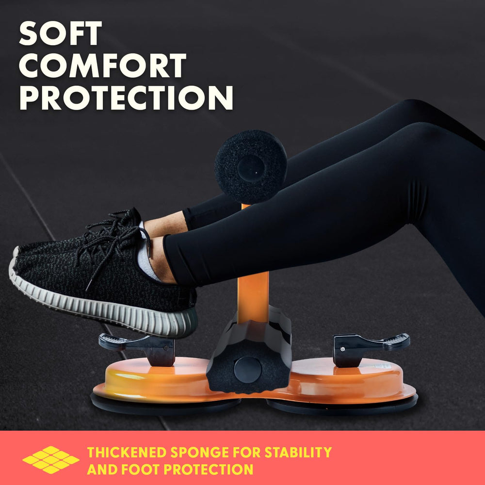 SQUATZ sit-up bar in use at home gym enabling solo core training sessions