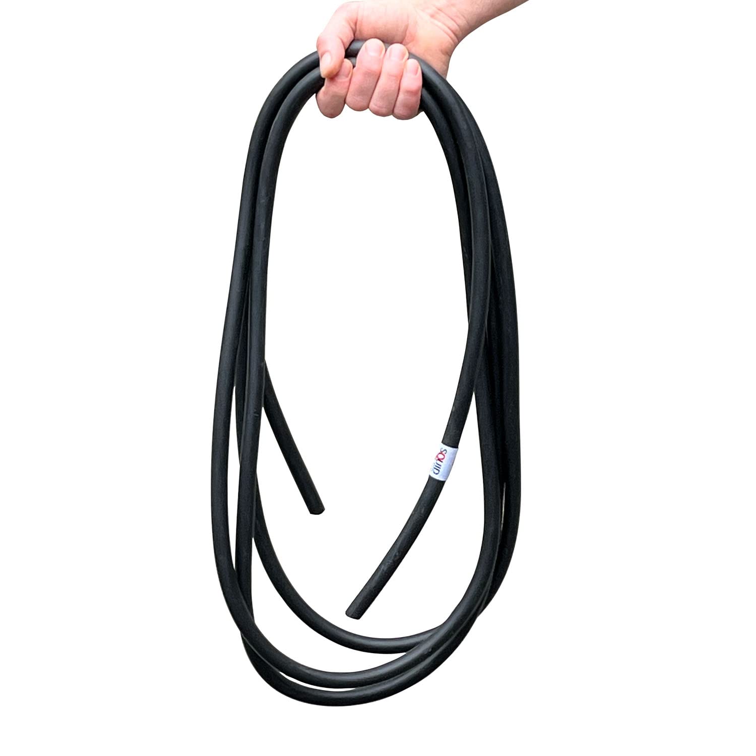 Squid Bands beside a water bottle showing 16ft length and travel convenience