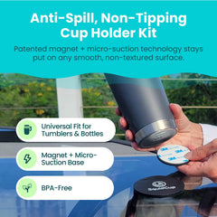 SquidCup holding a tumbler in use preventing spills on deck
