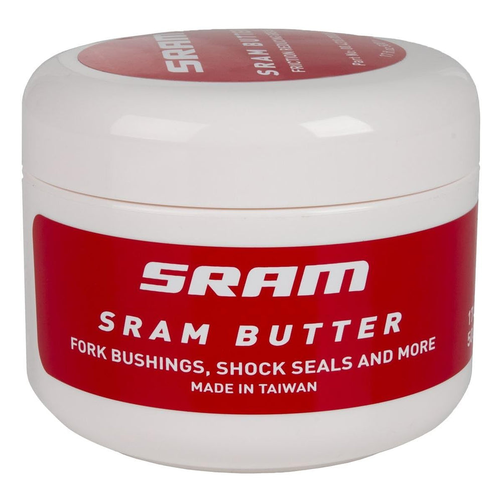 SRAM butter grease container close-up showing smooth texture, ensures reliable lubrication