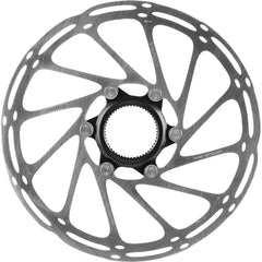 SRAM CenterLine rotor front view showing centerlock fit and easy install benefit