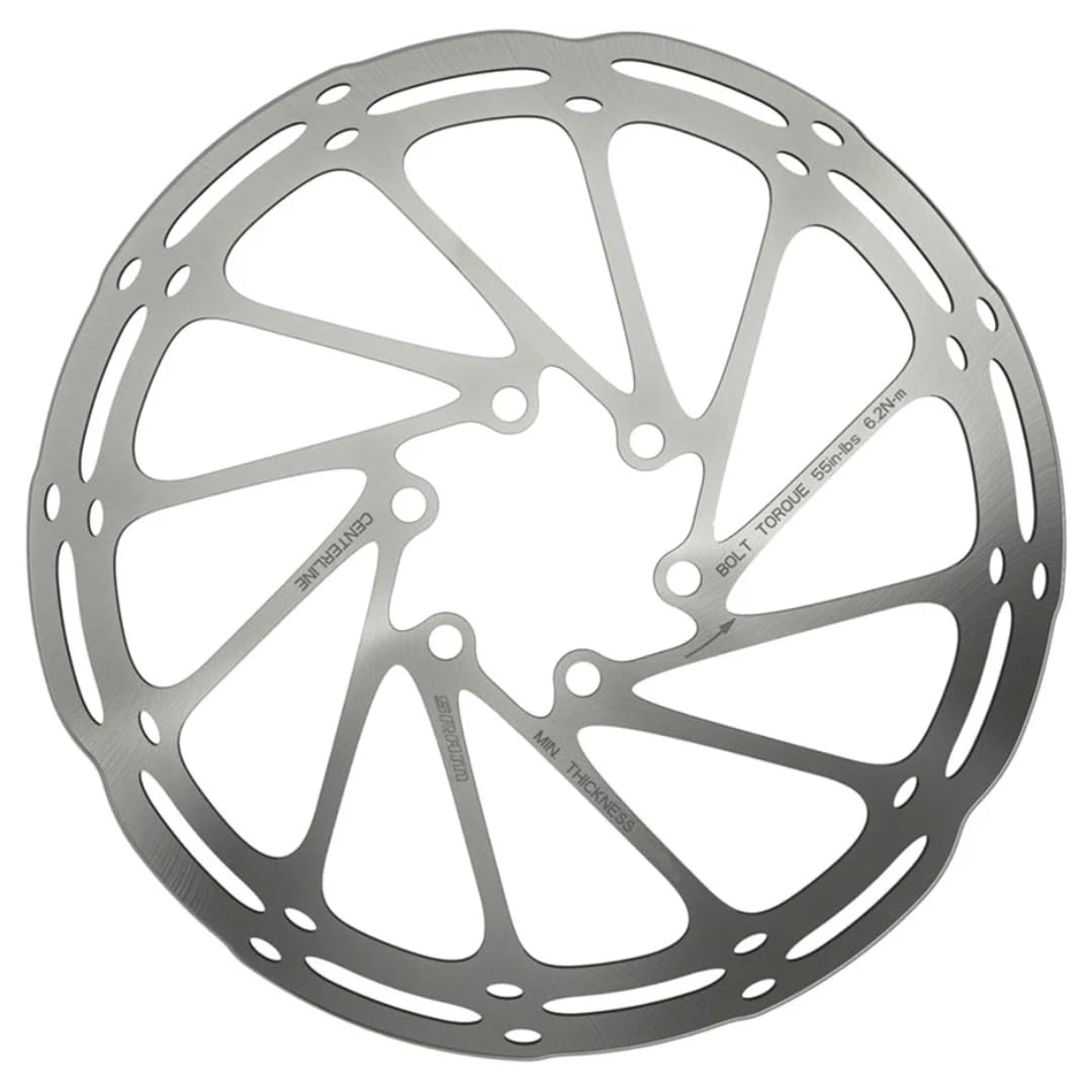 SRAM CenterLine rotor front view showing mounting holes and smooth braking surface