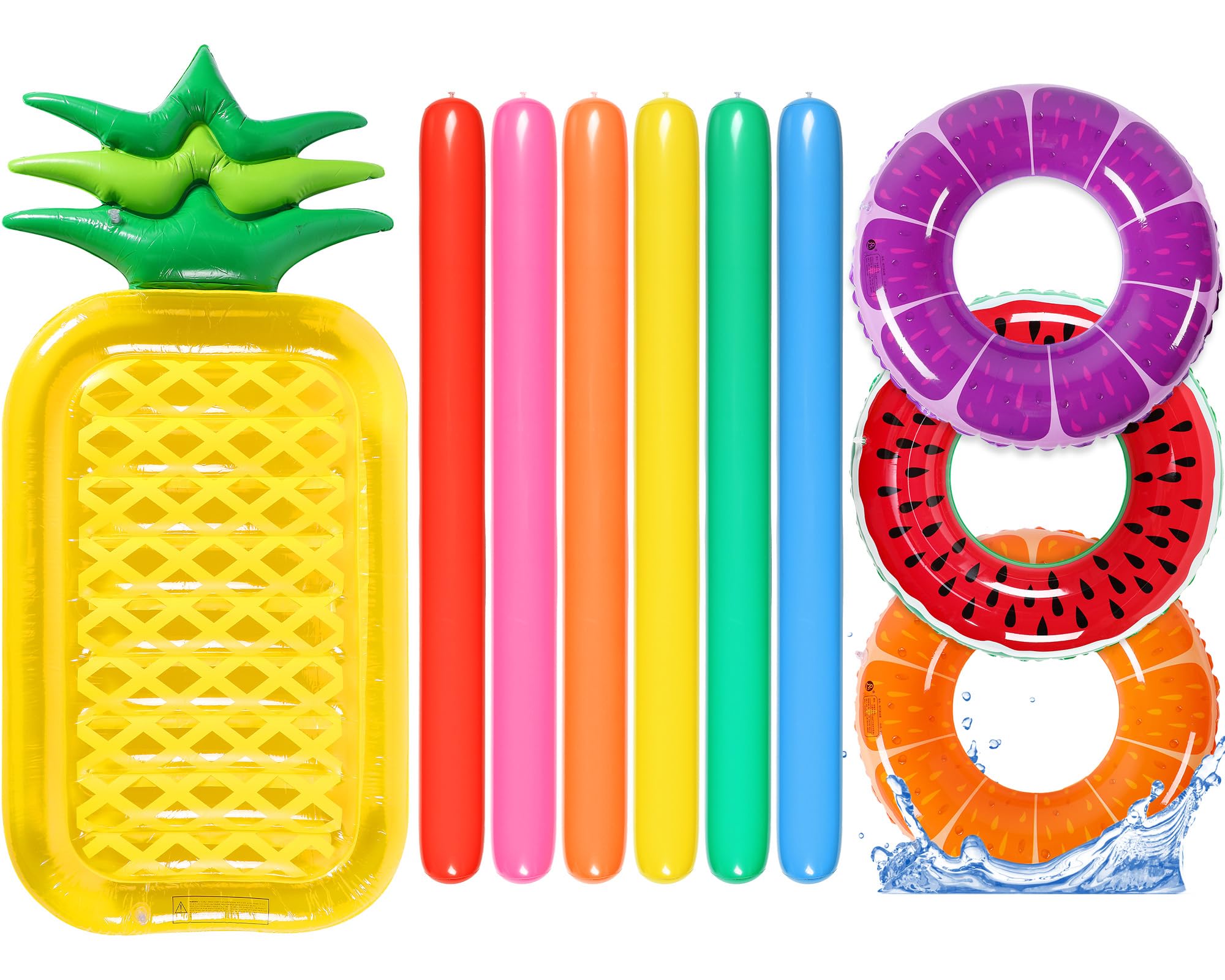 Sratte pineapple raft front view showing roomy design and vibrant colors for relaxed lounging