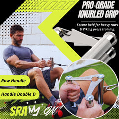 SRAW ON V Bar attached to an Olympic barbell demonstrating multi-grip use benefit versatility