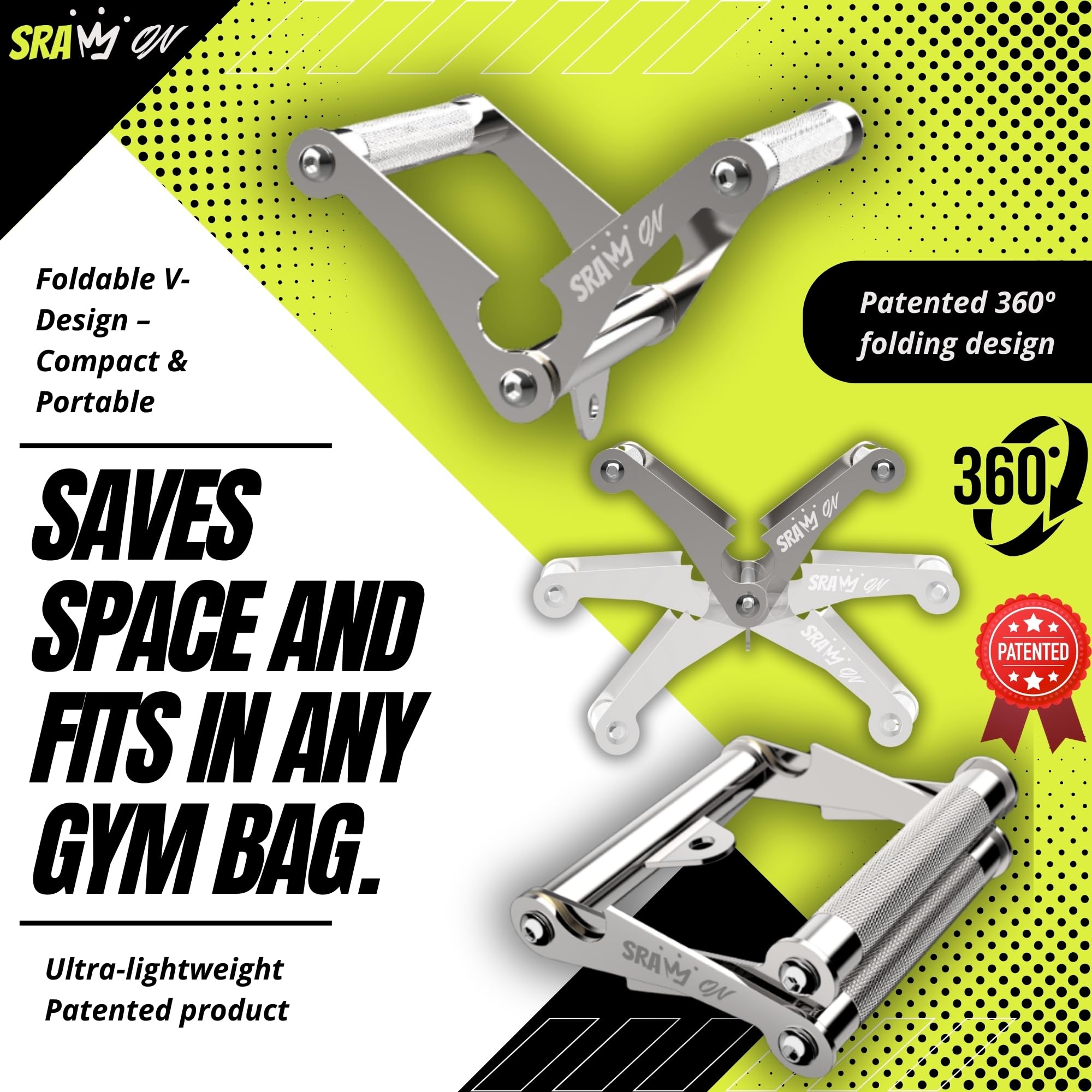 SRAW ON V Bar folded compact for travel and easy storage benefit space-saving
