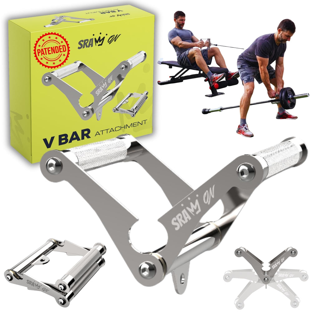 SRAW ON V Bar front view showing folded and open positions benefits portability