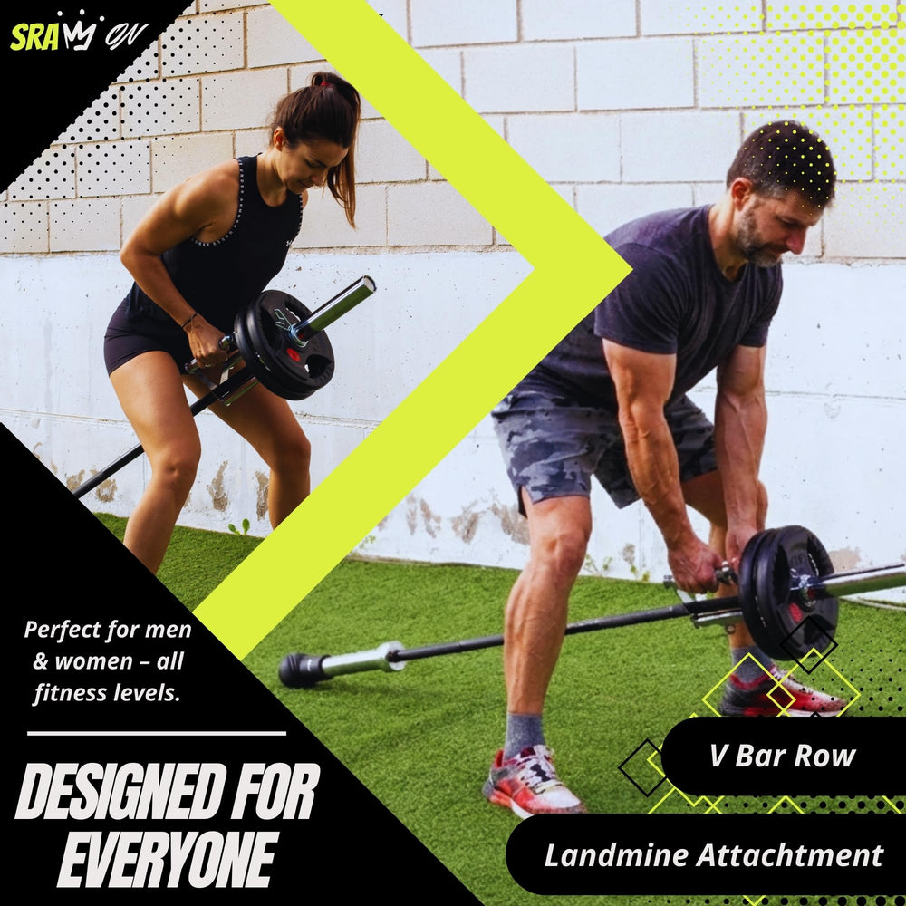 SRAW ON V Bar held to show scale and hand placement benefit ergonomic sizing
