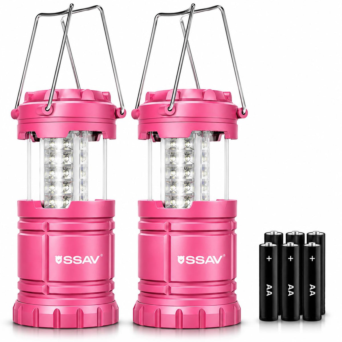SSAV front view of the two-pack lanterns showing compact ready-to-use design and portability