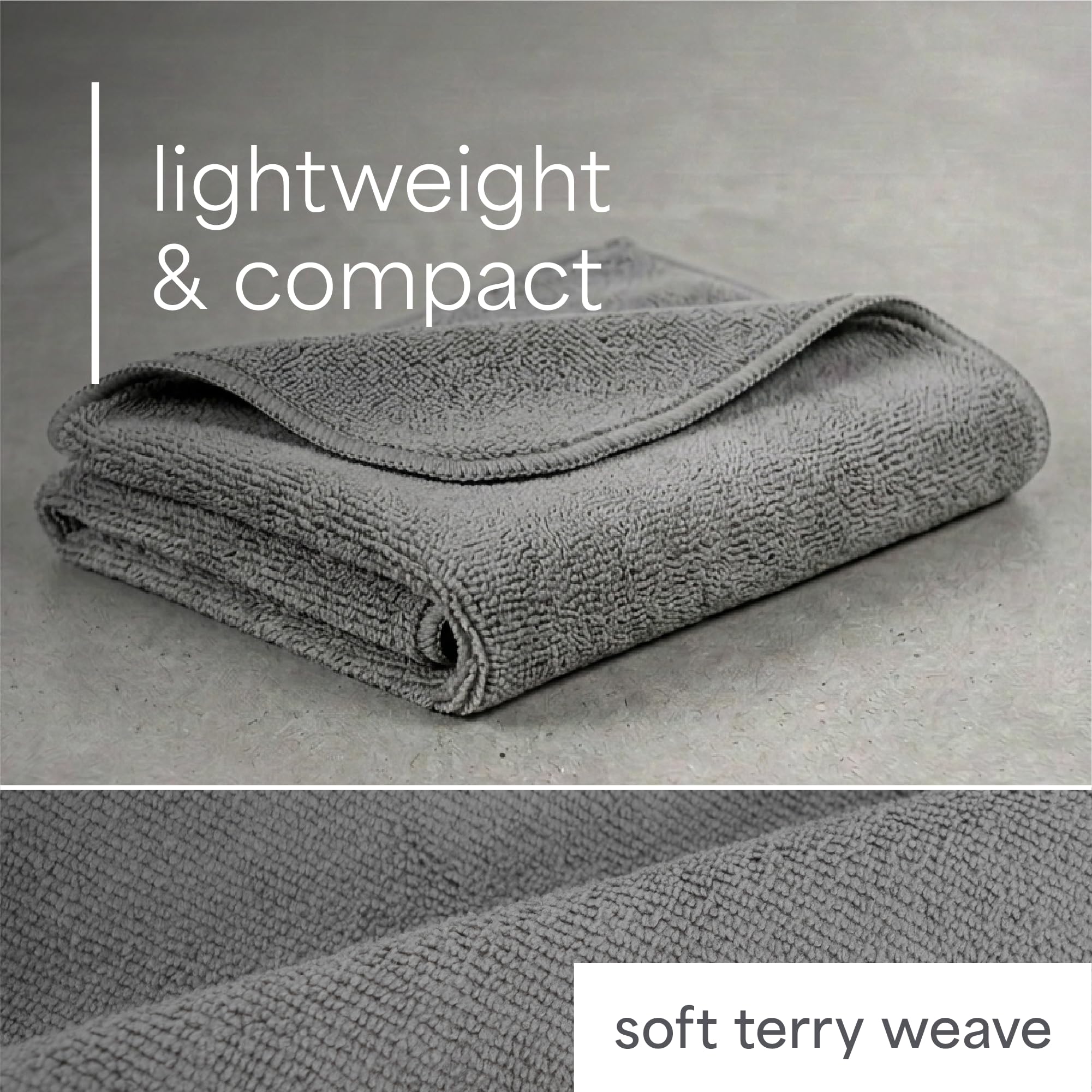 S&T INC. stacked six towels showing quantity and travel-friendly scale