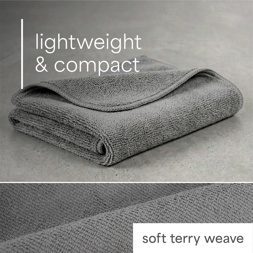 S&T INC. stacked six towels showing quantity and travel-friendly scale