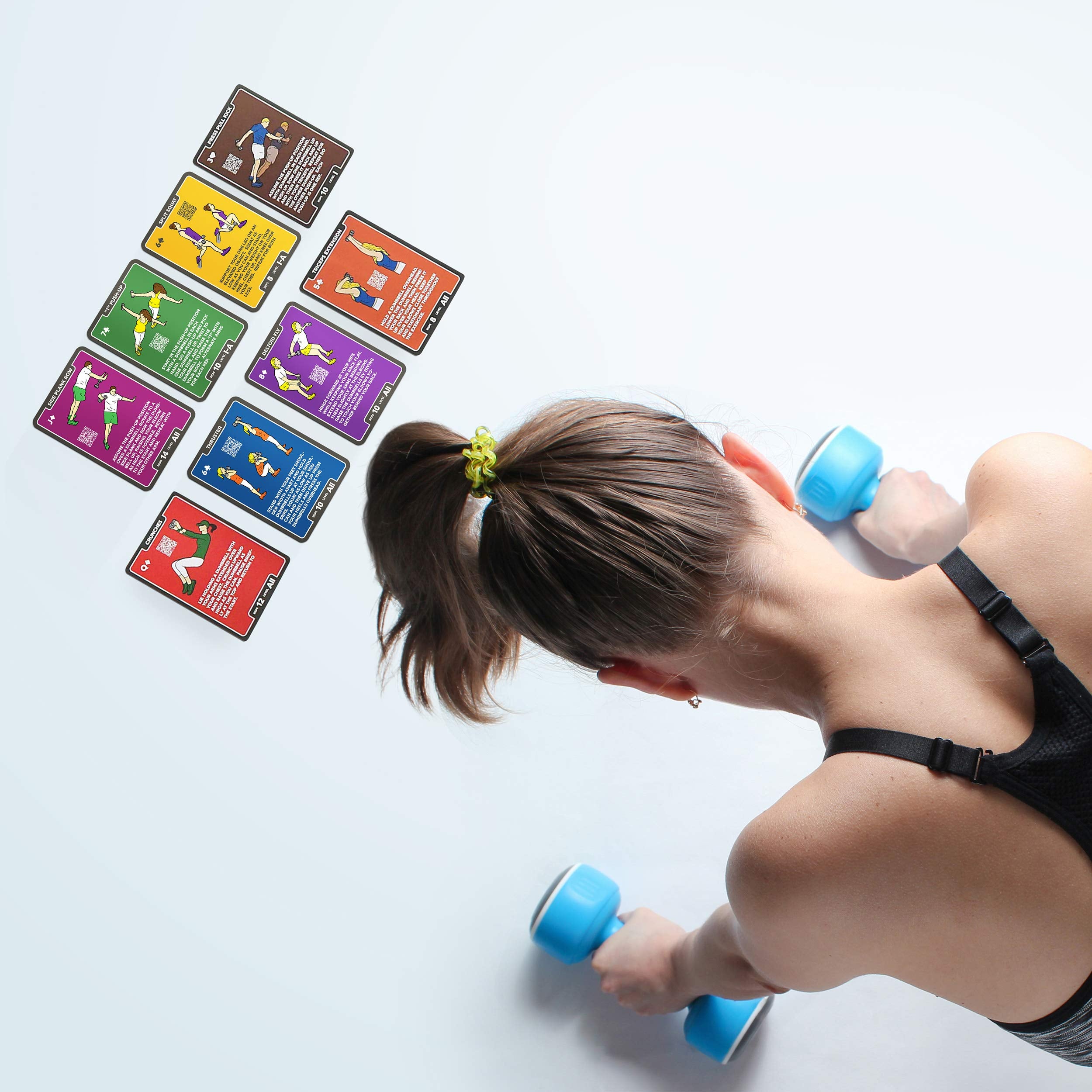 Stack 52 card close-up illustration demonstrating exercise form and clarity