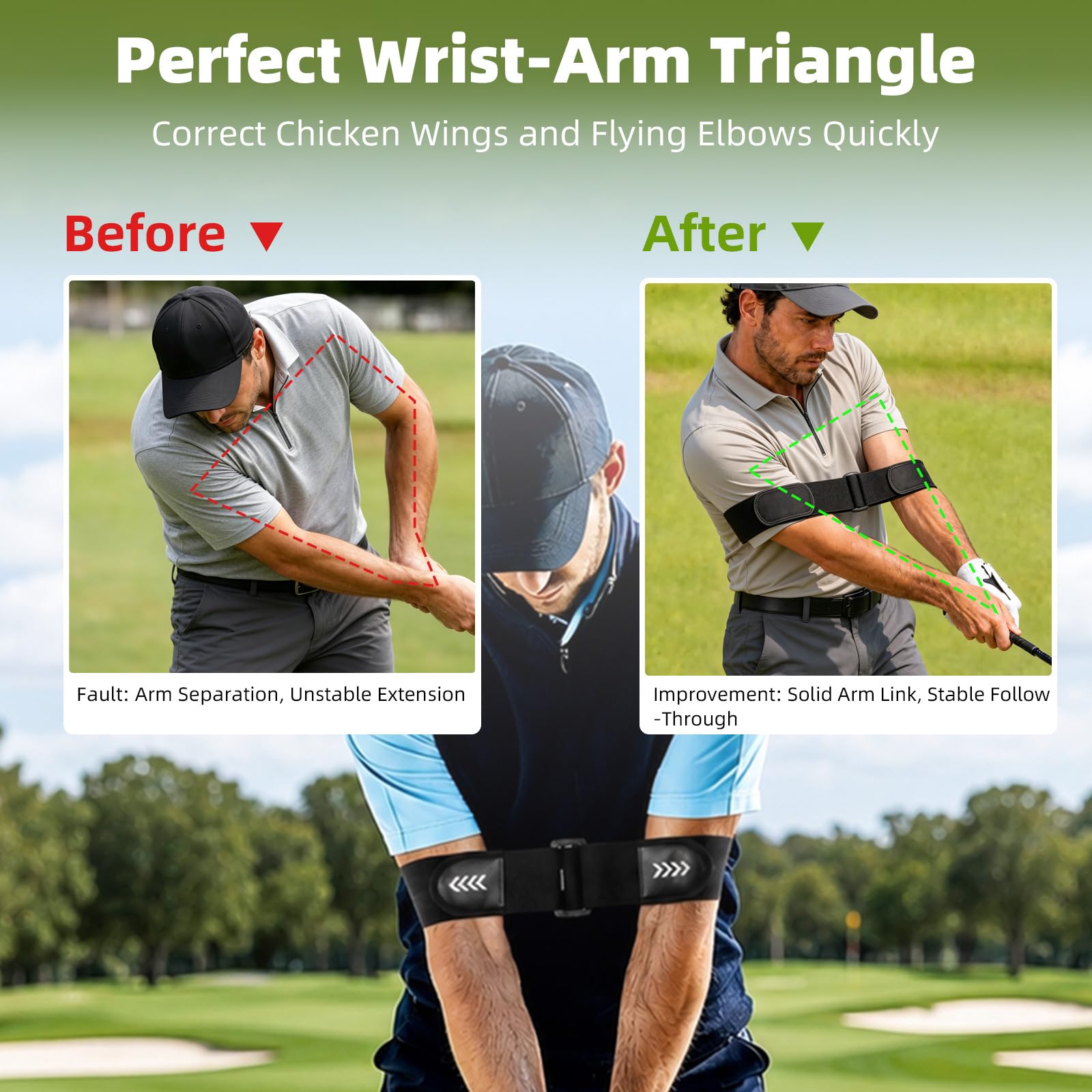 StadGree band fitted on arm detail, illustrates breathable comfort and adjustability