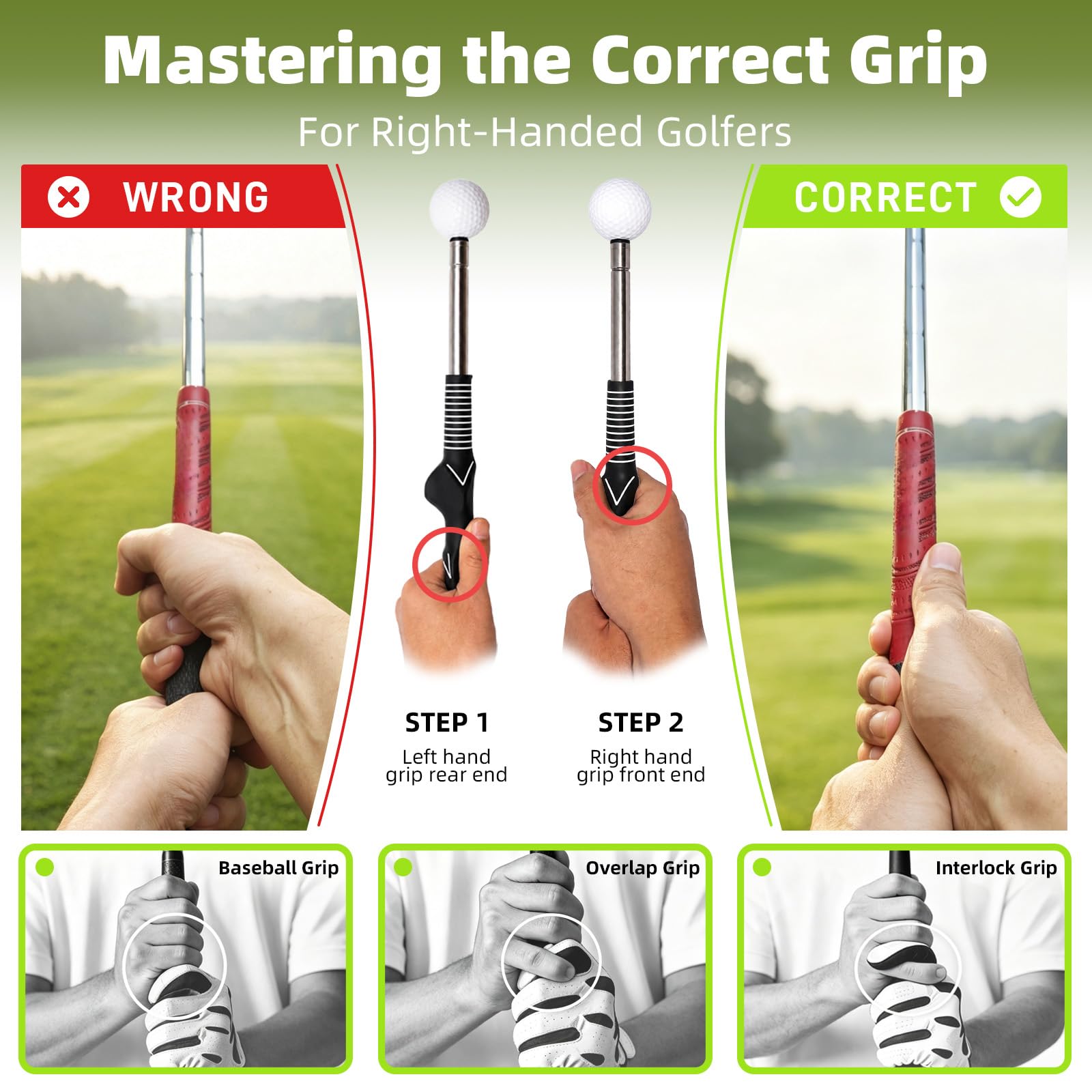 StadGree close-up of rubber grip, shows secure hold and comfortable feel