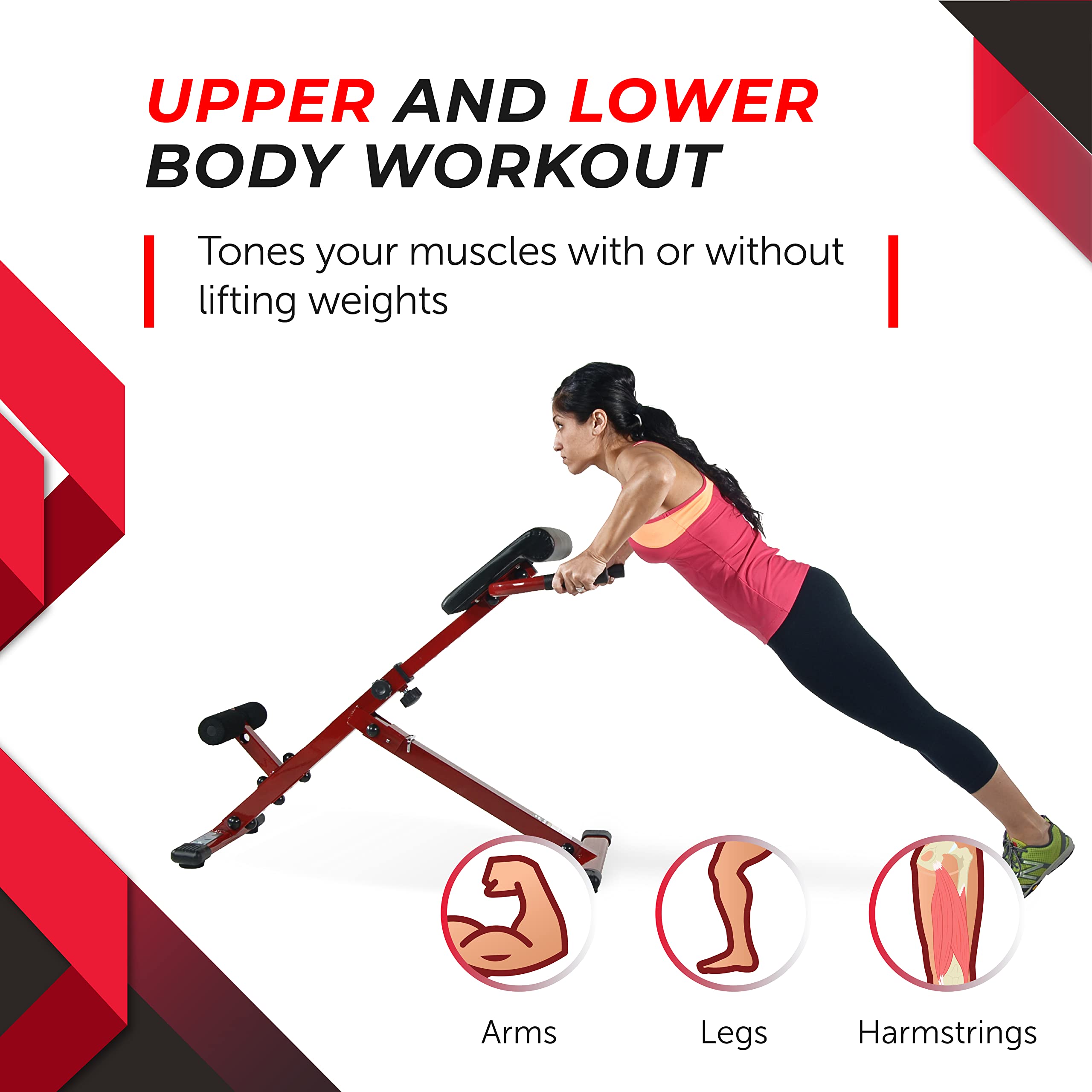 Stamina in-use performing back extension to strengthen lower back and glutes
