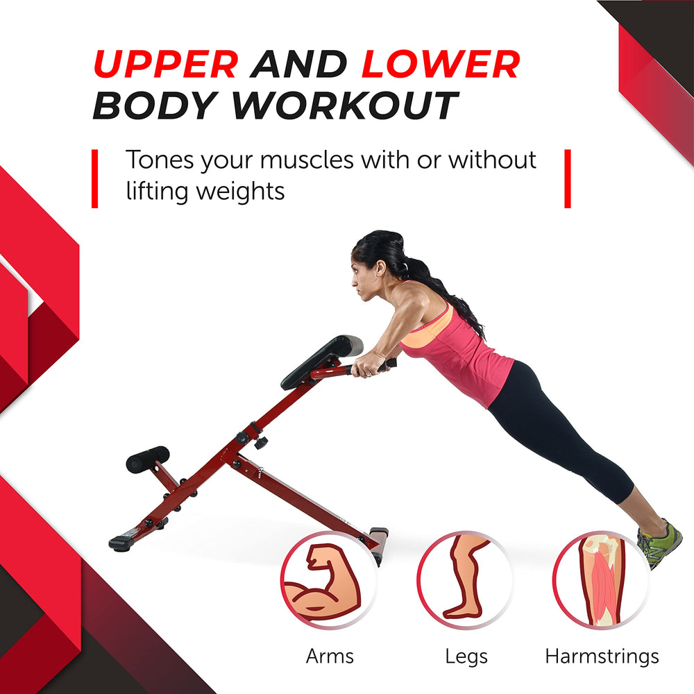 Stamina in-use performing back extension to strengthen lower back and glutes