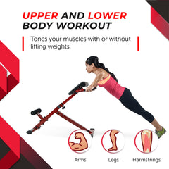 Stamina in-use performing back extension to strengthen lower back and glutes