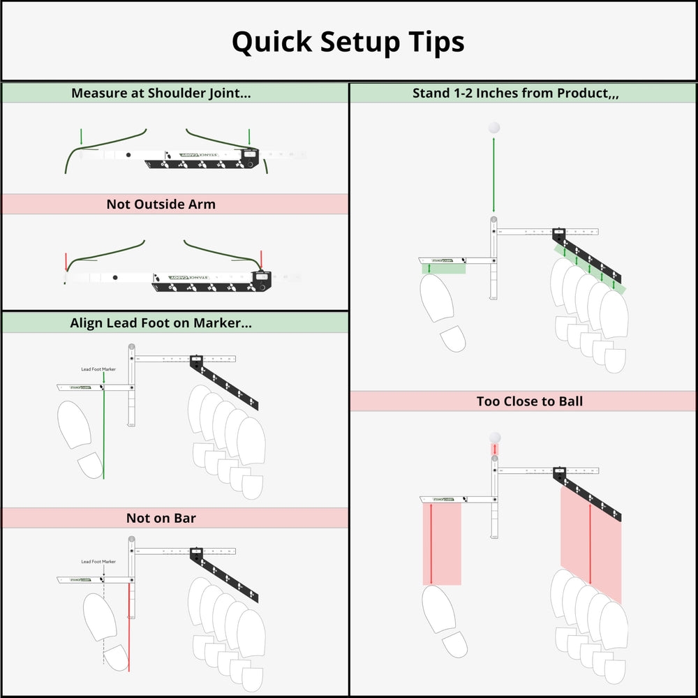 Left-handed golfer using Stance Caddy for ball position and alignment benefit