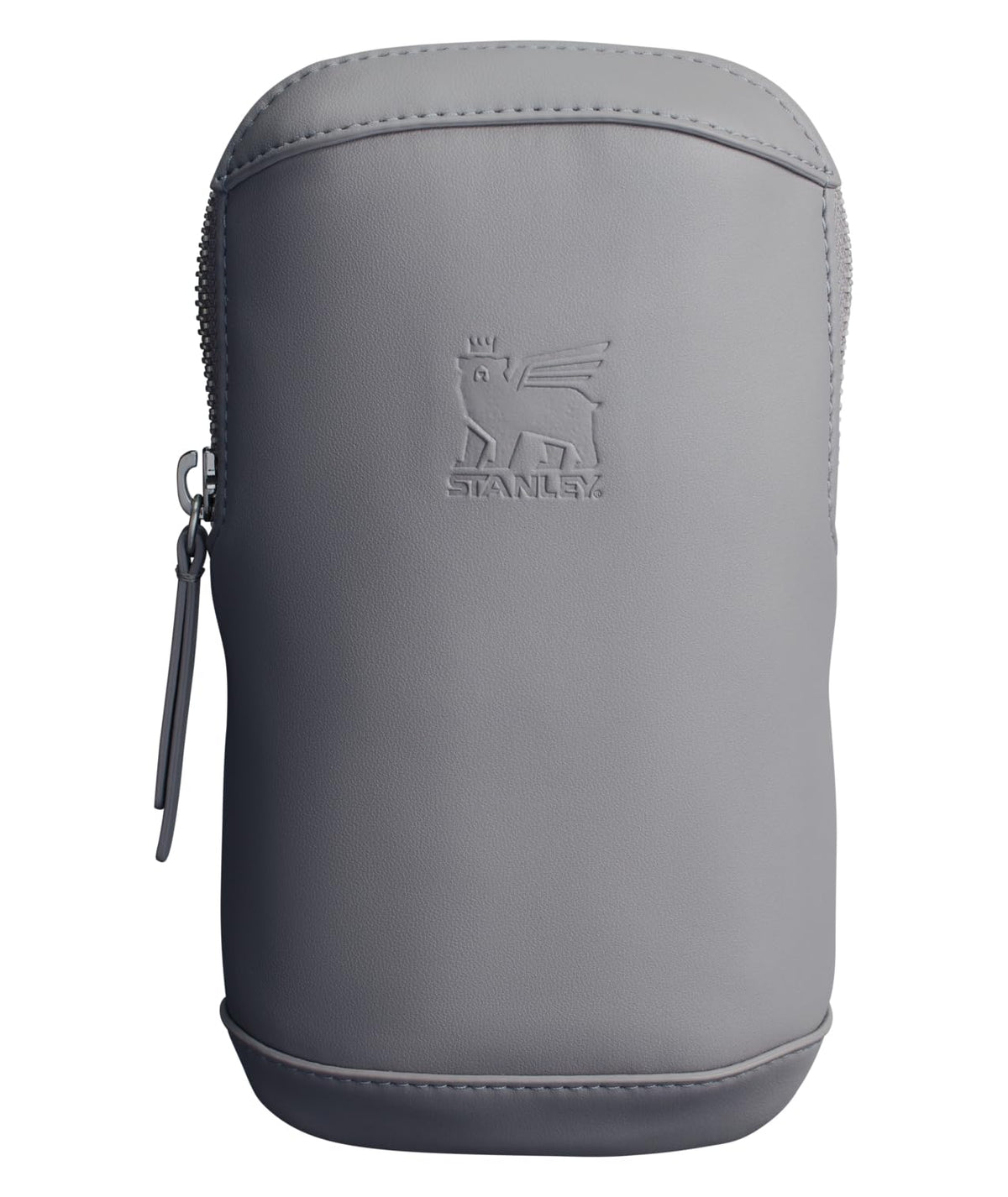 STANLEY Essentials Case Max front view Ash showing clean PU leather finish and zip closure protecting essentials