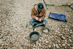 Stansport 14-inch gold pan top view useful for bulk sampling