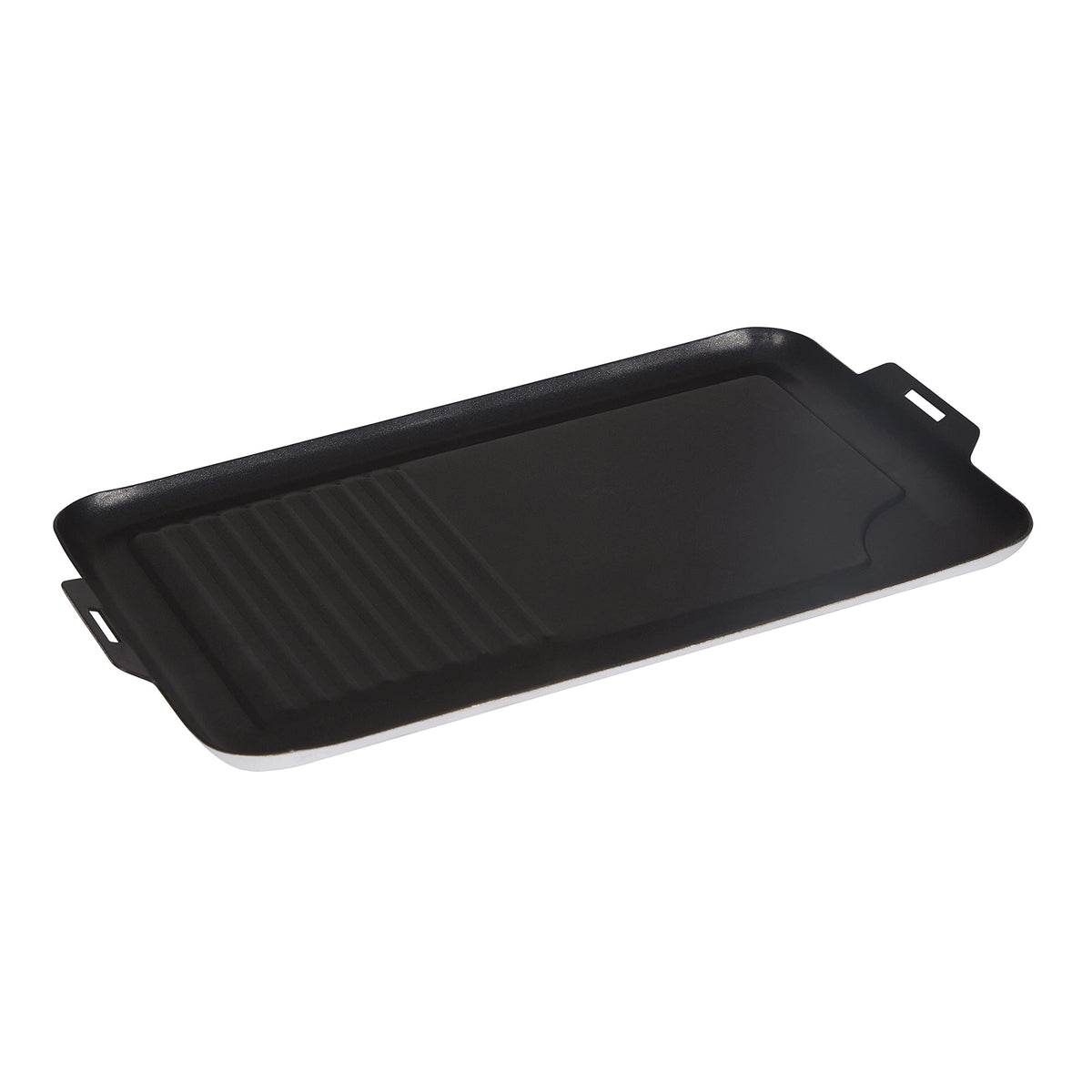 Stansport griddle front view showing full cooking surface and portability benefit