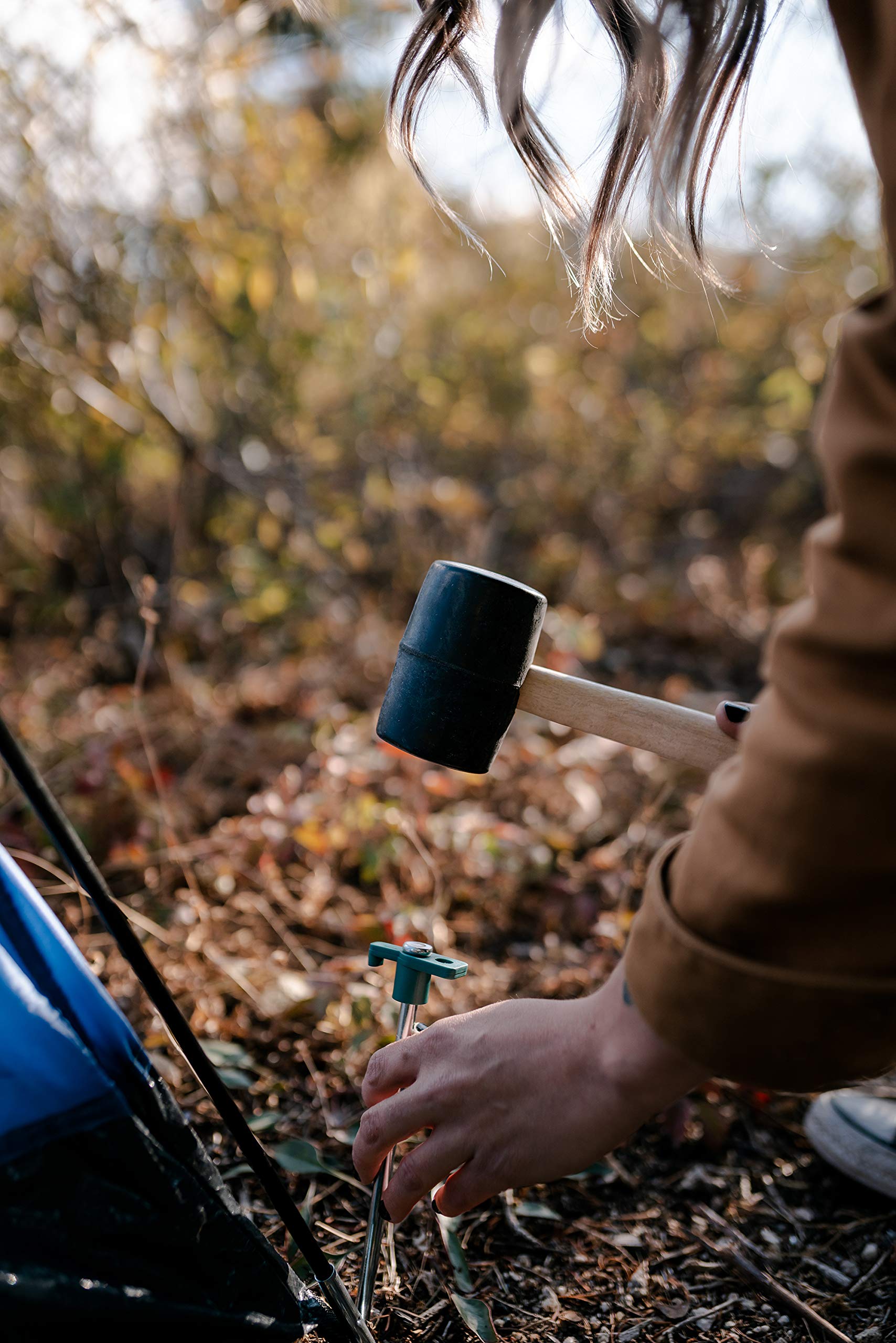 Stansport rubber mallet detail showing high-density head for secure strikes