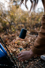 Stansport rubber mallet detail showing high-density head for secure strikes