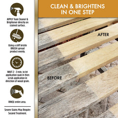 STAR BRITE before and after teak comparison showing restored natural color