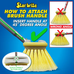 STAR BRITE brush attached to Extend-A-Brush pole showing dual connection benefit