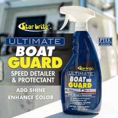 STAR BRITE on fiberglass hull showing restored high-gloss finish