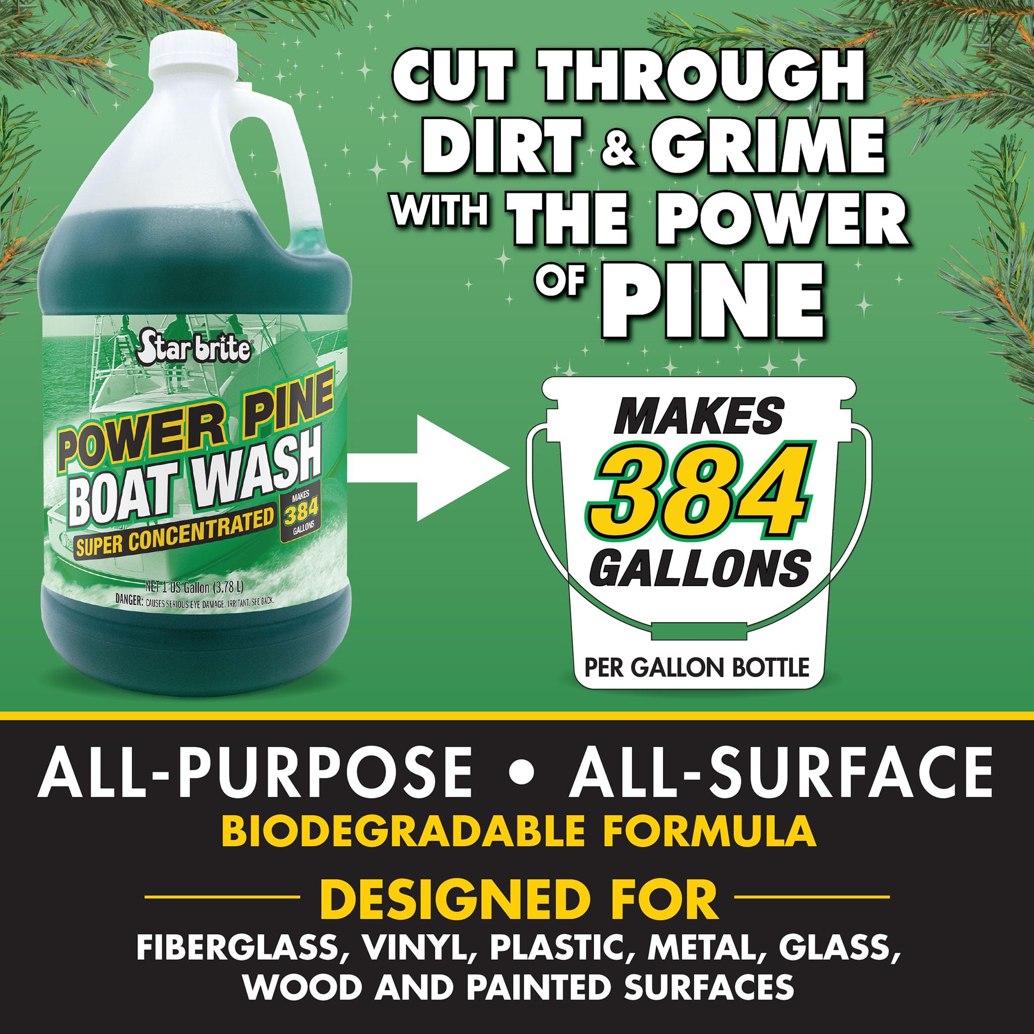 STAR BRITE pine foam close-up demonstrating active cleaning action