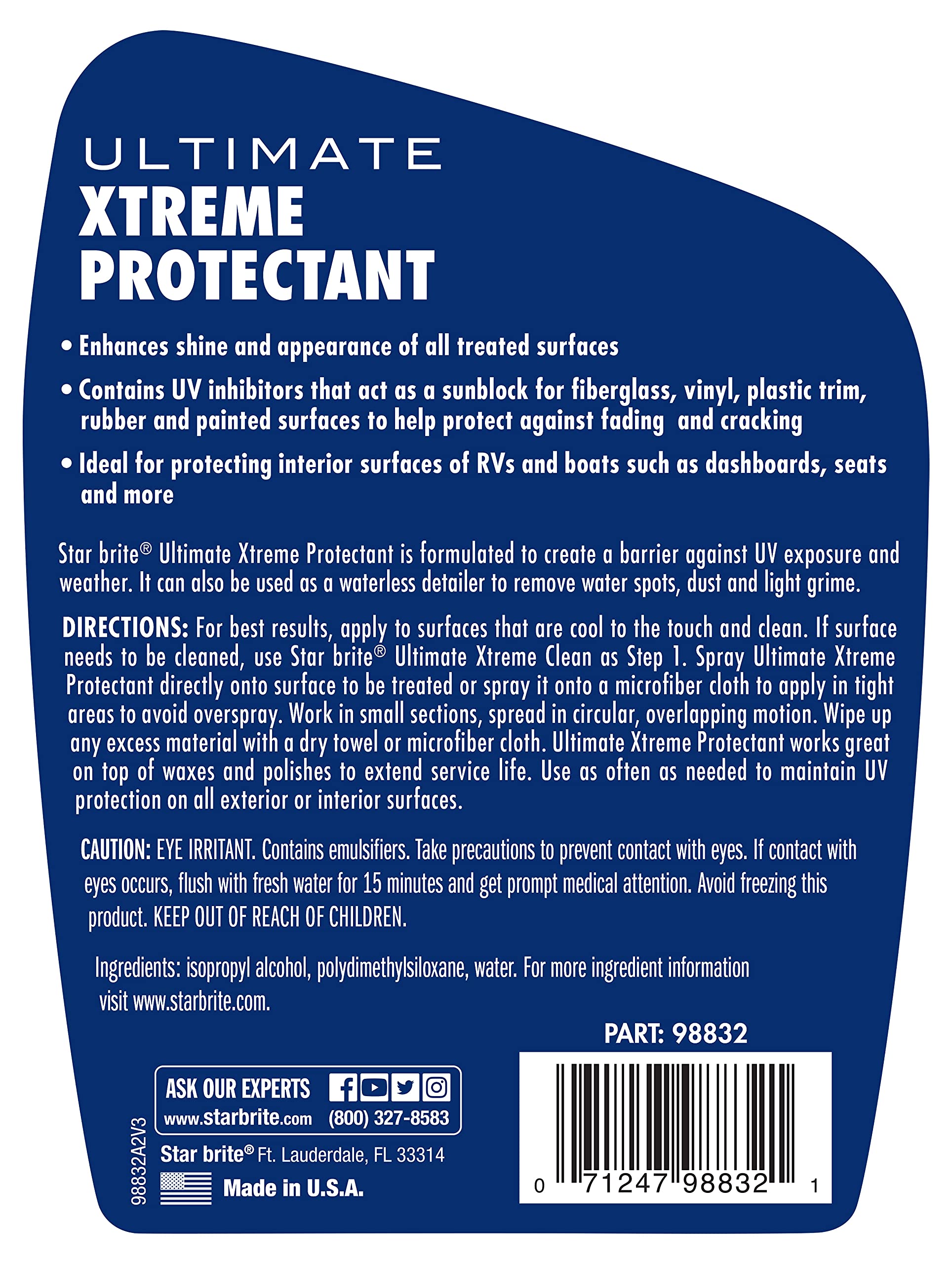 STAR BRITE in‑use spray on RV dashboard demonstrating easy application and UV protection