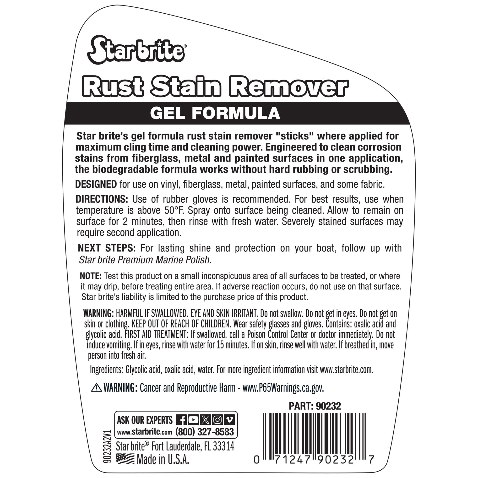 STAR BRITE gel texture close-up demonstrating thick clingy formula for longer contact