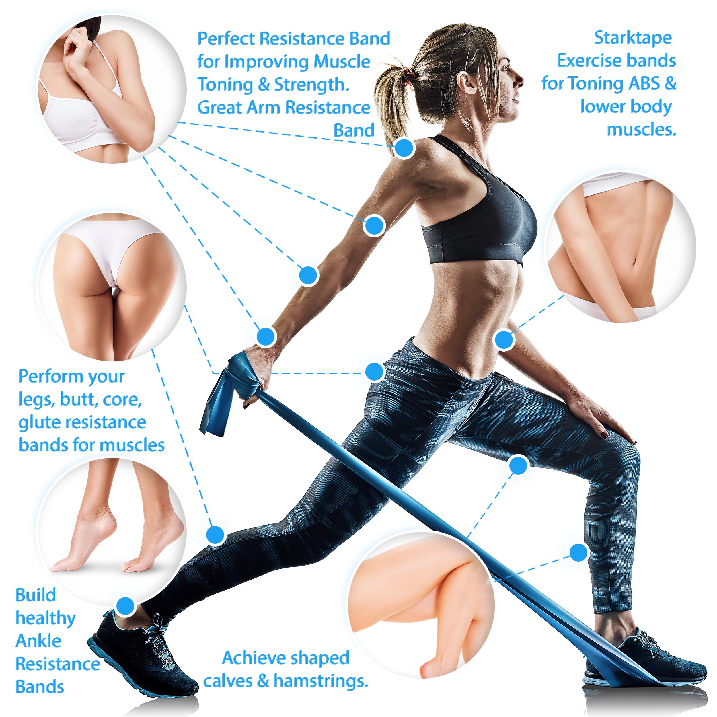 Starktape band used for glute walk demonstrating lower-body activation