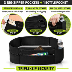 StashBandz side bottle holder in use offering hands-free hydration on trail