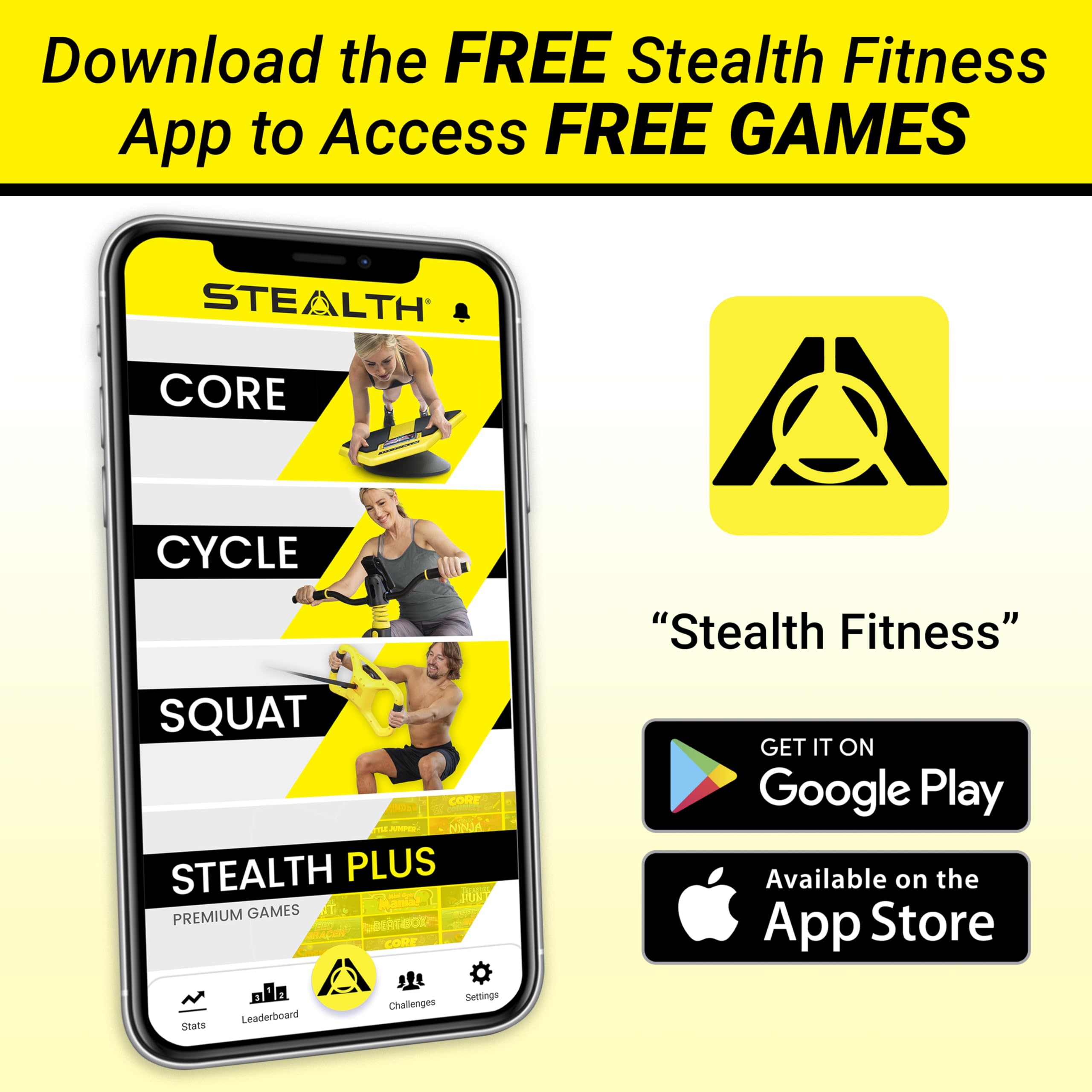 Stealth Fitness next to a hand for scale, demonstrating portable size for home or travel workouts
