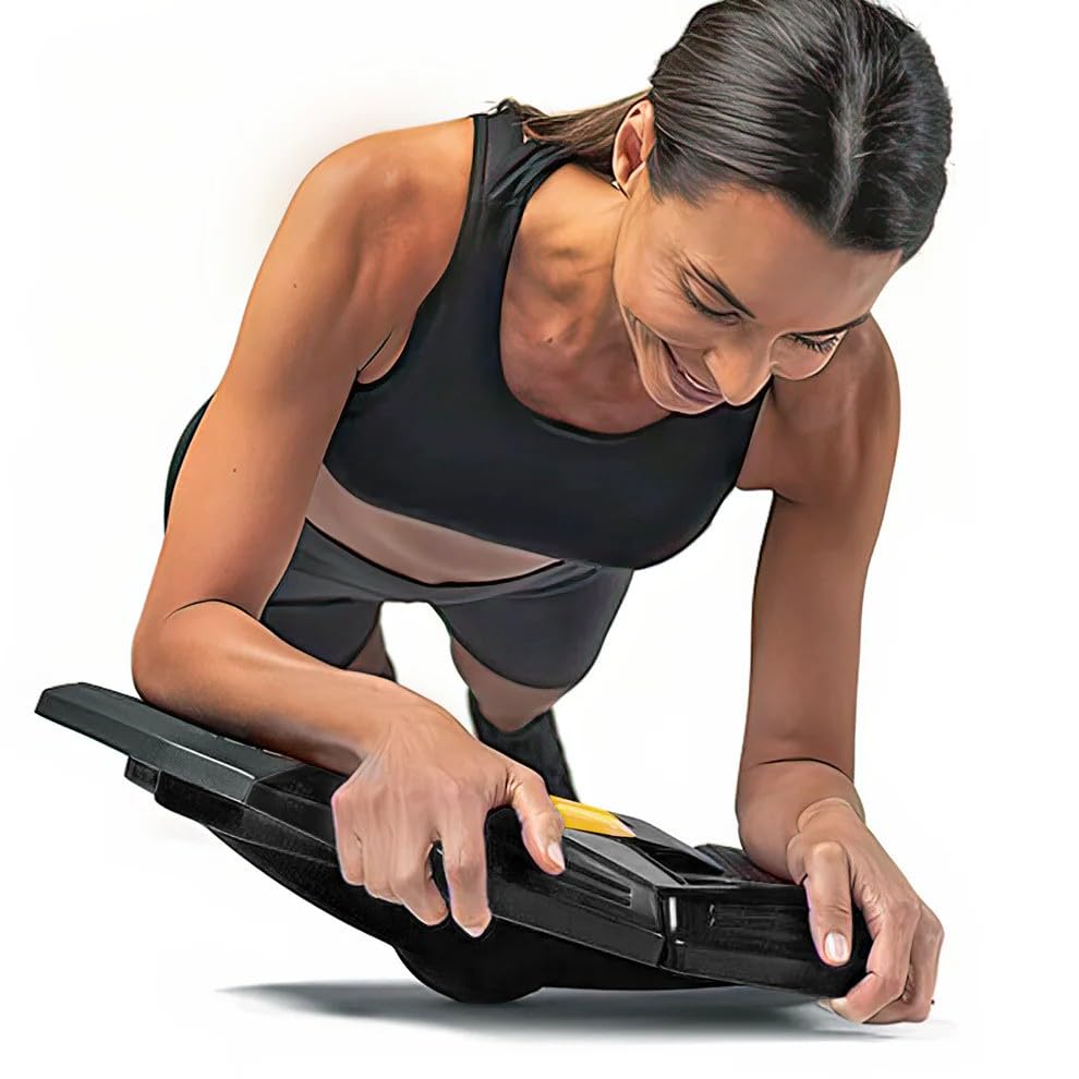 Stealth Fitness StealthGO front view showing compact plank board and phone mount for portability