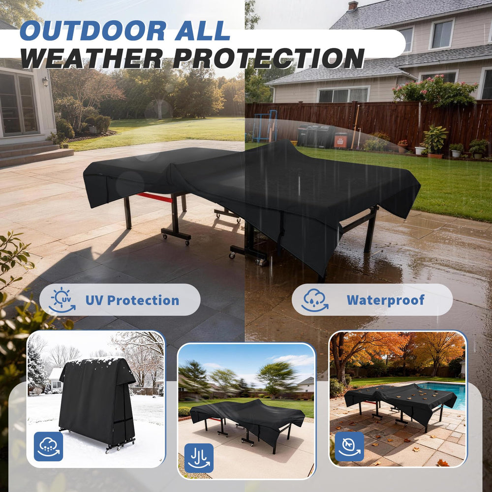 STEECA-covered table on patio illustrating outdoor protection and neat appearance
