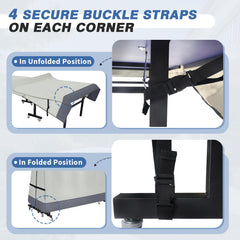 STEECA side buckle and dual-head strap for adjustable secure fit on varied frames