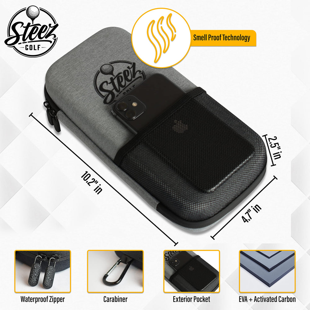 Steez Golf close-up of internal elastic bands and mesh pockets for neat storage