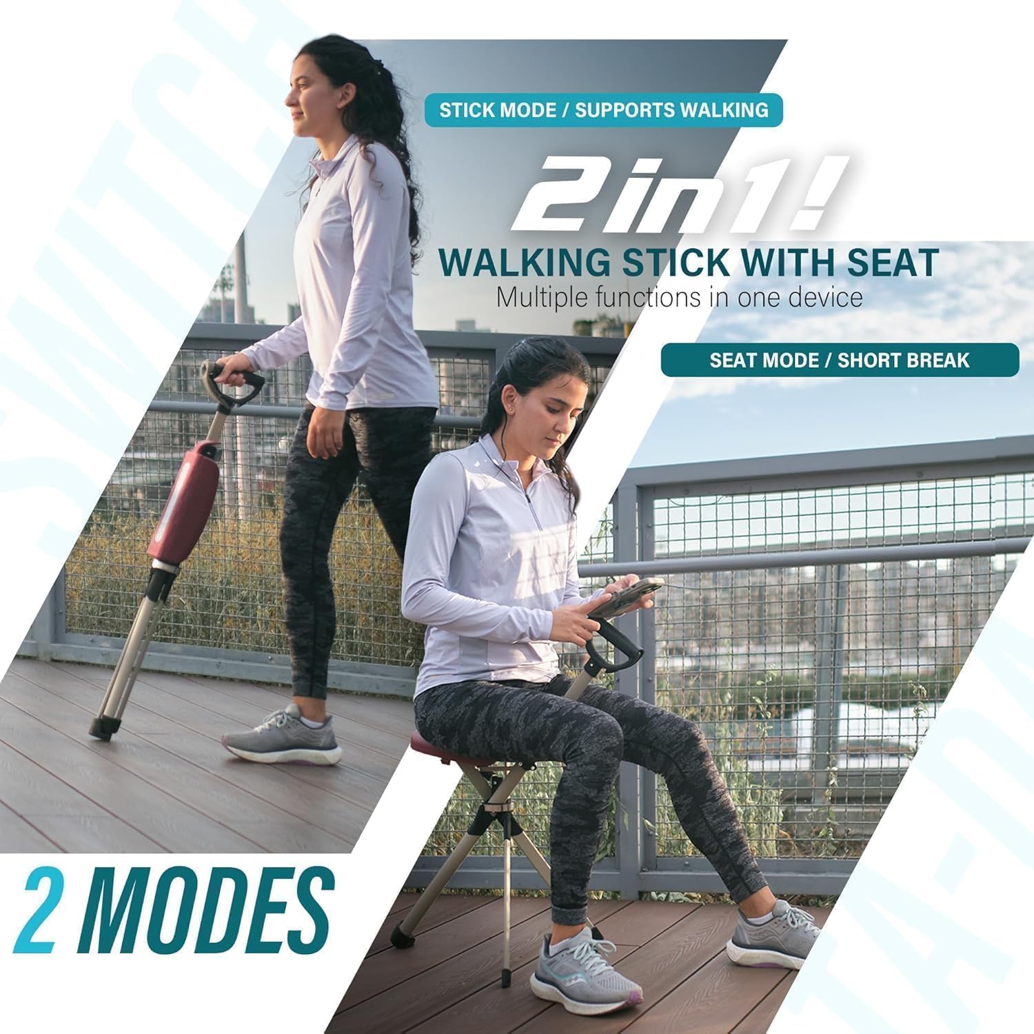 STEP2GOLD in use outdoors with user seated offering hands‑free rest benefit