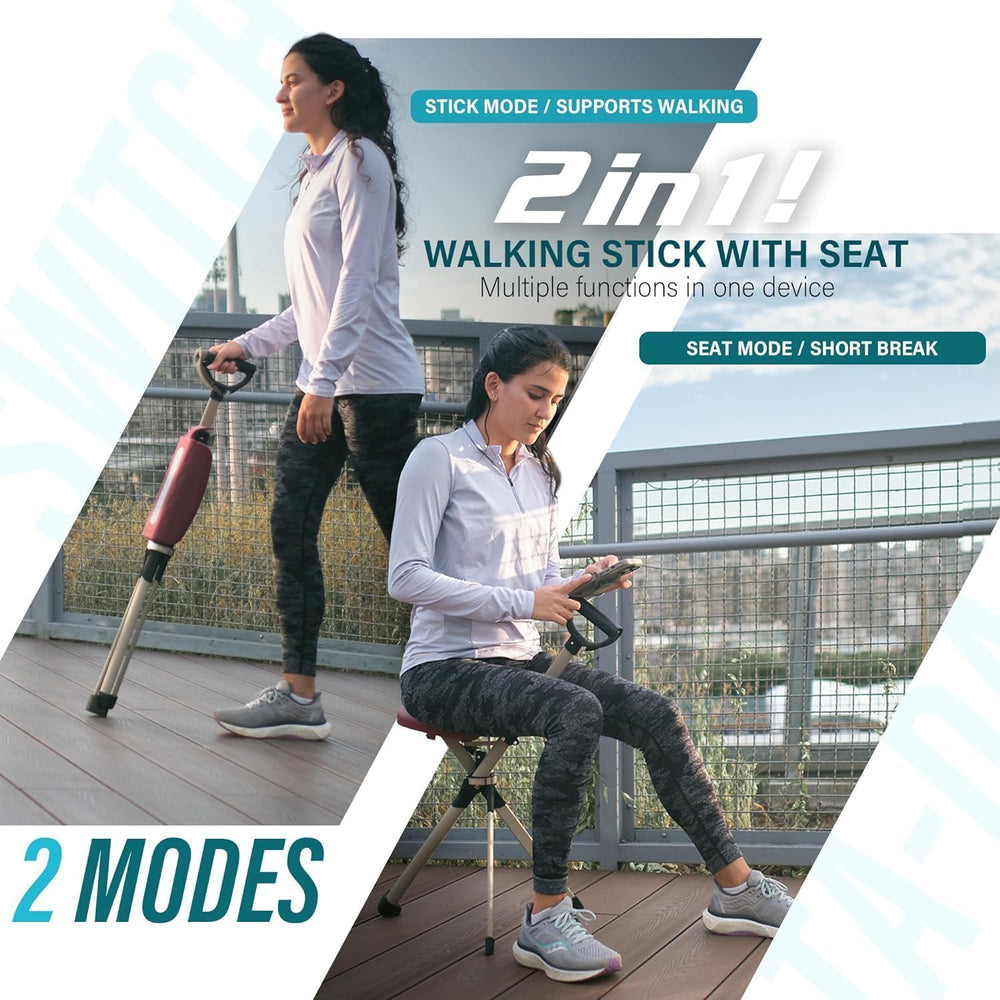 STEP2GOLD chair in use on a trail demonstrating quick rest during outdoor activity