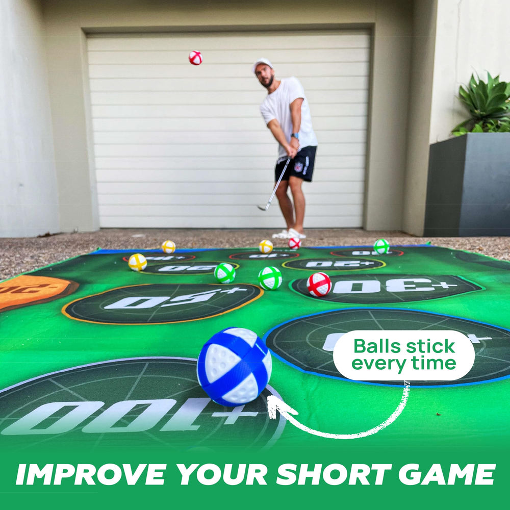 StickyGolf Pro hanging target detail with hardware for elevated shots