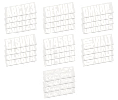 STIFFIE letters and numbers detail showing easy-selection benefit