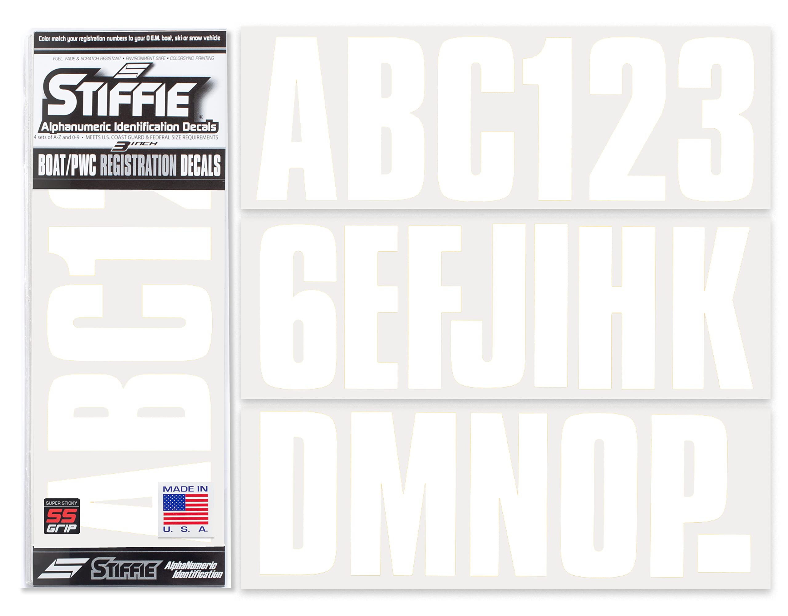 STIFFIE front packaging showing full decal kit and quantity benefit